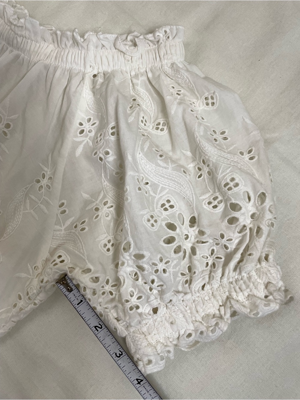 Spell White Broderie Puff-Sleeve Peasant Blouse - Picture 6 of 8